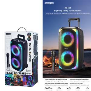 Speaker Bluetooth REMAX RB-X2 20W 2Microphone - បាស់ប្ល៊ូធូសប្រើថ្ម REMAX RB-X2 20W 2មេក្រូ