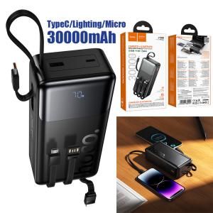 Power Bank 30000mAh (22.5W+PD20W) hoco J156B set 3in1 - ថ្មជំនួយ hoco J156B Fast 22.5W+PD20W 30000មីលីអំពែ ឈុតក្បាល 3