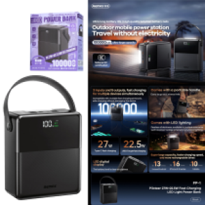 Power Bank Remax FP-1 27W(PD/QC/AFC/FCP/SCP/PE)100000mAh - ថ្មជំនួយ Remax FP-1 27W(PD/QC/AFC/FCP/SCP/PE)100000 មីលីអំពែ