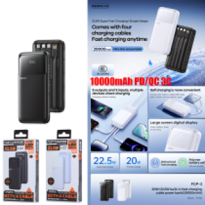 Power Bank Remax FCP-1 20W(PD/QC)10000mAh 3in1 3C - ថ្មជំនួយ Remax FCP-1 20W(PD/QC)10000 មីលីអំពែ 3in1 CCC