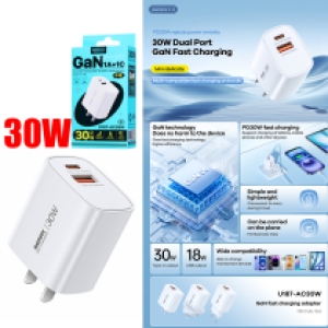 Power Charger Remax RP-U187(USB+Type-C) PD30W - ឆ្នាំងសាក ខ្វីកឆាច Remax RP-U187(USB+TypeC) PD30W