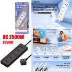 Power Strip REMAX RP-U160 5AC+3USB+Type-C - ព្រីភ្លើង REMAX RP-U160 5AC+3USB+1TypeC