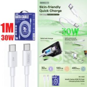 Cable Charger Remax RC-C021 Type-C to Type-C 30W - ខ្សែសាកស៊ីលីខូន Remax RC-C021 Type-C to TypeC 30W