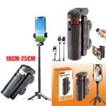Selfie Stick Tripod Bluetooth Remote JC-25 10CM-25CM - ជើងត្រៃផត ដងថតប្លូធូសតេឡេ JC-25 ភ្លើងផ្លាស់2 10CM-25CM