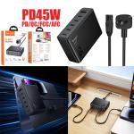 Power Charger hoco C150 PD45W 6-port(5Type-C+1USB) - ឆ្នាំងសាក ខ្វីកឆាច ហូកូ C150 PD45W 6-port(5Type-C+1USB)