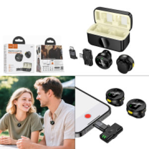 Microphone LIVE Wireless iPhone/TypeC hoco L22 2in1 - ក្បាលមេក្រូអត់ខ្សែ hoco L22 iPhone/Type-C 2in1