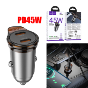 Power Car Charger PD45W hoco NZ16B (2*TypeC) - ឆ្នាំសាកក្នុឡាន PD45W hoco NZ16B (2*TypeC)
