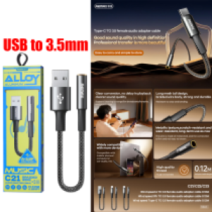 Converter USB to AUX 3.5mm Female REMAX CB08(A-3.5F) - ឌុយបំលែង USB ទៅ ឌុយកាស 3.5មម ញី REMAX CB08(A-3.5F)