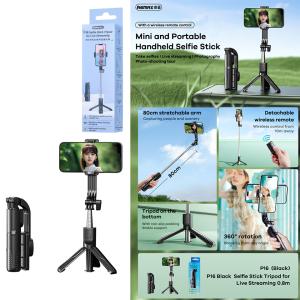 Selfie Stick Tripod Bluetooth Remote Remax P16 0.8m - ដងថតស៊ែលហ្វី ប្លូធូស Remax P16 0.8m