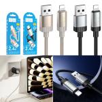 Cable Charger Hoco X117 iPhone - ខ្សែសាកស្រោបក្រណាត់ ហូកូ​ X117 Lightning
