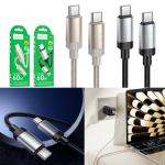 Cable Charger Hoco X117 60W (C to C) - ខ្សែសាកស្រោបក្រណាត់ ហូកូ​ X117 TypeC to TypeC 60W