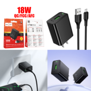 Power Charger Hoco CS92 18W(QC/FCC/AFC) Set Micro - ឆ្នាំងសាក ខ្វីកឆាច ហូកូ CS92 QC3.0 រុន 1 ឈុត Micro