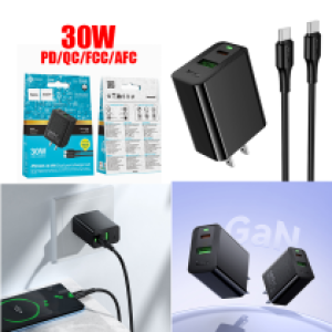 Power Charger Hoco CS95 PD30W+QC3.0 2in1 Set TypeC - ឆ្នាំងសាក ខ្វីកឆាច ហូកូ CS95 PD30W+QC3.0 ឈុត Type-C