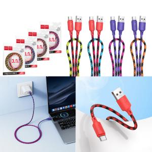 Cable Charger Hoco X116 TypeC - ខ្សែសាកស្រោបក្រណាត់ ហូកូ​ X116 Type-C