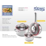 Multi cookware set DSP CS003-S17 3in1 - ឈុតឆ្នាំងខ្ទះអ៊ីណុក DSP CS003-S17 3in1