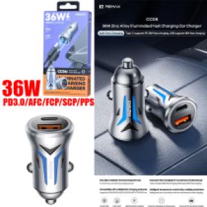 Power Car Charger Fast Remax CC06 36W - ឆ្នាំងសាកក្នុងឡាន លឿន Remax CC06 36 វ៉ាត់