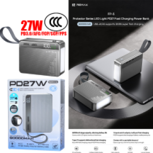 Power Bank Remax FP-5 PD27W 3C 60000mAh - ថ្មជំនួយ Remax FP-5 PD27W CCC 60000 មីលីអំពែ