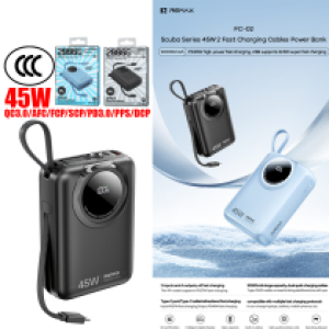 Power Bank Remax FC-02 45W(PD/QC)3C 20000mAh 3in1 - ថ្មជំនួយ Remax FC-02 45W(PD/QC)CCC 20000 មីលីអំពែ 3in1