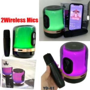 Speaker Bluetooth YD01(2Wireless Mics) - បាស់ប្ល៊ូធូសប្រើថ្ម YD01 មានមេក្រូប៊្លូធូស2