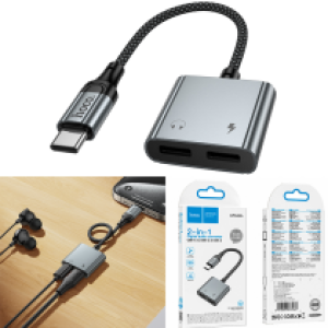 Converter Type-C to 2Type-C hoco UPA34A - ឌុយបំលែងTypeC ទៅ 2TypeC hoco UPA34A