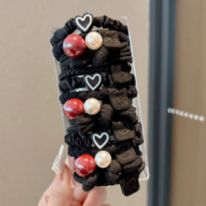 Tie Hair B11 #Black 15 pieces-boxed - ចំណងចងសក់ B11 #Black 15 pieces-boxed