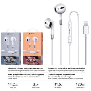 Earphone Wire Type-C Direct Remax RM-05a - កាសខ្សែ Type C ដោតផ្ទាល់ Remax RM-05a