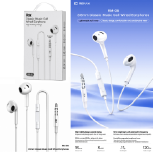 Earphone Wire 3.5mm RM-06 - កាសខ្សែ 3.5mm Remax RM-06