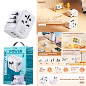 Universal Charger Remax RP-U11 35W (AC2500W) - ឆ្នាំងសាក ល្បឿនលឿន Remax RP-U11 35W មុខច្រើន