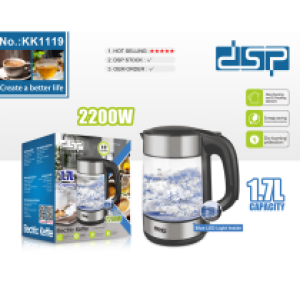 Electric kettle GLASS DSP KK1119 1.7L - កំសៀវទឹកអគ្គិសនី DSP KK1119 1.7L