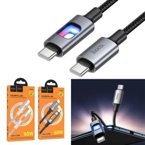 Cable Charger hoco U144 60W (C to C) - ខ្សែសាកស្រោបក្រណាត់ hoco U144 60W TypeC to TypeC