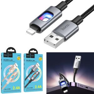 Cable Charger hoco U144 iPhone - ខ្សែសាកស្រោបក្រណាត់ hoco U144 iPhone