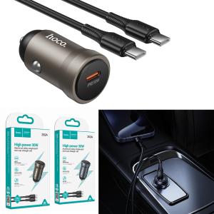 Power Car Charger hoco Z62A PD30W+QC3.0 Set (C to C) - ឆ្នាំសាកក្នុឡាន ហូកូ Z62A PD30W+QC3.0 ឈុត(TypeC-TypeC)
