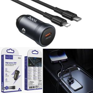 Power Car Charger hoco Z62A PD30W+QC3.0 Set (C to iP) - ឆ្នាំសាកក្នុឡាន ហូកូ Z62A PD30W+QC3.0 ឈុត(TypeC-iPhone)