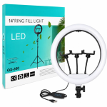 LED Selfie Ring Live 14"36cm 3Clip QX-360 - អំពូលមូល ស៊ែលហ្វី QX-360 ក្រចាប់3 ទំហំ36cm