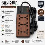 Power Strip 6Socket 2USB+2C S680 5M - ព្រីភ្លើង 6រុនភ្លើង និង 2USB+2C S680 5M