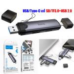 Converter USB/Type-C to SD/TF3.0+USB 2.0 hoco HB56 - ដុំបំបែកពី USB/Type-C ទៅ SD/TF3.0+USB 2.0 hoco HB56