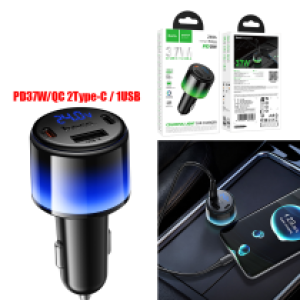 Power Car Charger PD37W/QC(2C+1USB) hoco Z69A No Cable - ឆ្នាំសាកក្នុឡាន ហូកូ Z69A PD37W/QC3.0 (2C+1USB) អត់មានខ្សែ