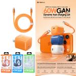 Power Charger PD/QC 60W Remax CA-26 Set(C to C) - ឆ្នាំងសាក ខ្វីកឆាច Remax CA-26 PD/QC 60W ឈុត(TypeC to TypeC)