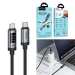 Cable Charger (C to C) 240W hoco U148 LCD (1.2m) - ខ្សែសាក U148 Lord 240W មានអេក្រង់ឌីជីថល Type-C ទៅ Type-C (1.2m)