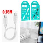 Cable Charger (C to I) PD20W hoco X96 (L=0.25M) - ខ្សែសាក hoco X96 Hyper PD សម្រាប់ iPhone (0.25ម៉ែត)