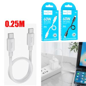 Cable Charger (C to C) 60W hoco X96 (L=0.25M) - ខ្សែសាក ល្បឿនលឿន hoco X96 Hyper 60W Type-C ទៅ Type-C (0.25ម៉ែត)