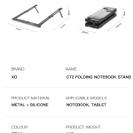 Laptop Stand XO C72 foldable - ជើងទ្រ កុំព្យូទ័រយួរដៃ អ៊ិចអូ C72