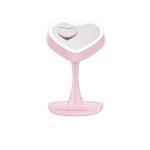 USB Led cosmetic makeup heart shape - កញ្ចក់ឆ្លុះមុខមានភ្លើងសាករាងបេះដូង