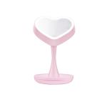 USB Led cosmetic makeup heart shape - កញ្ចក់ឆ្លុះមុខមានភ្លើងសាករាងបេះដូង