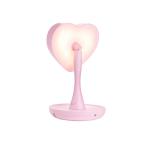 USB Led cosmetic makeup heart shape - កញ្ចក់ឆ្លុះមុខមានភ្លើងសាករាងបេះដូង