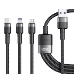 Cable Charger XO NB-Q191 40W 3in1(Micro,iPhone,Type C) - ខ្សែសាកក្រណាត់ XO NB-Q191 40W 3in1(Micro,iPhone,Type C)
