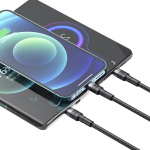 Cable Charger XO NB-Q191 40W 3in1(Micro,iPhone,Type C) - ខ្សែសាកក្រណាត់ XO NB-Q191 40W 3in1(Micro,iPhone,Type C)