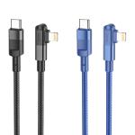 Cable Charger PD20W Hoco U108 iPhone 1.2m - ខ្សែសាកស្រោបក្រណាត់ ហូកូ​ U108 PD អាយហ្វូន