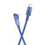 Cable Charger PD20W Hoco U108 iPhone 1.2m - ខ្សែសាកស្រោបក្រណាត់ ហូកូ​ U108 PD អាយហ្វូន