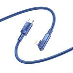 Cable Charger PD20W Hoco U108 iPhone 1.2m - ខ្សែសាកស្រោបក្រណាត់ ហូកូ​ U108 PD អាយហ្វូន